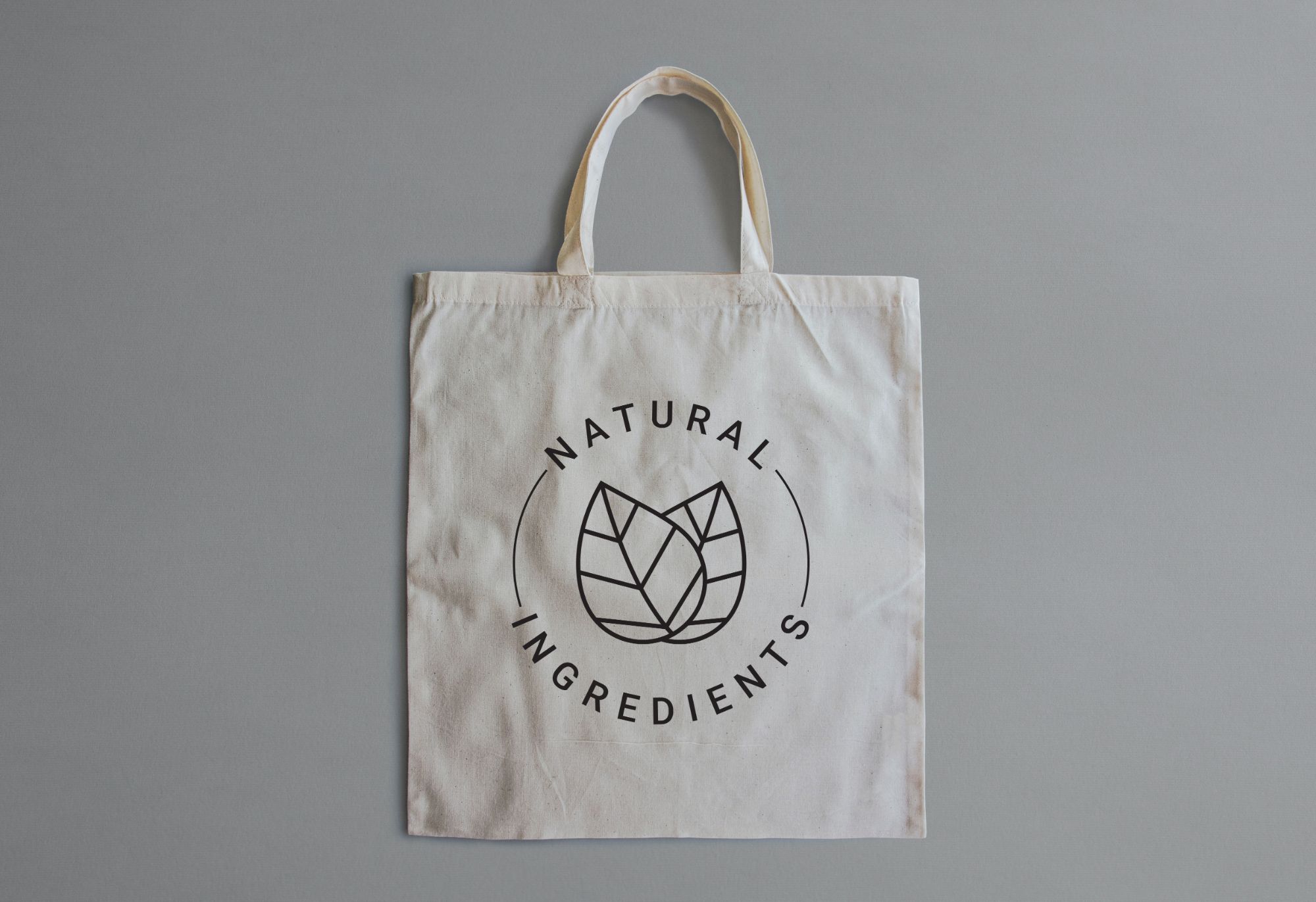 Decorated canvas bag with Natural Ingredients logo printed in New Orleans