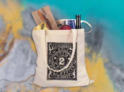 Custom imprinted Cotton Tote for New Orleans, LA with a local business logo