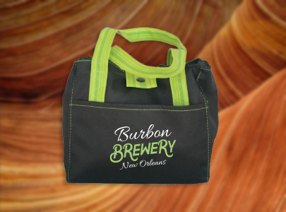 Custom imprinted Lunchbox Tote for New Orleans, LA with a local business logo