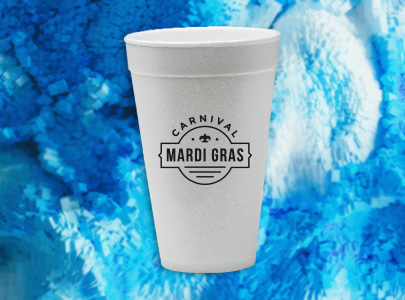 Custom imprinted 12 oz. Foam Cups for New Orleans, LA with a local business logo