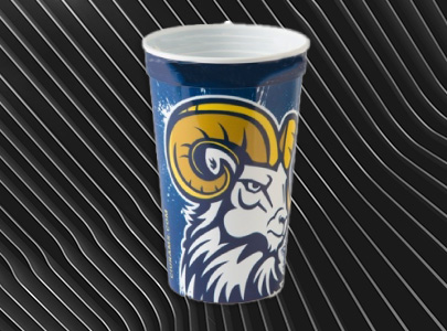 Custom imprinted Stadium Cups for New Orleans, LA with a local business logo